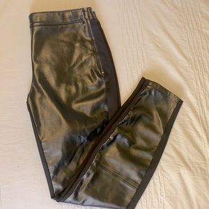 Black faux leather leggings